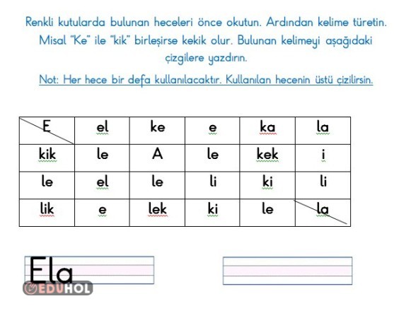 Heceden Kelime T Retme Eduhol Etkinlik Ndir Oyun Oyna Test Z