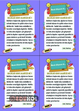 Mini Okuma Kartları Balıklar Eduhol Etkinlik İndir Oyun Oyna