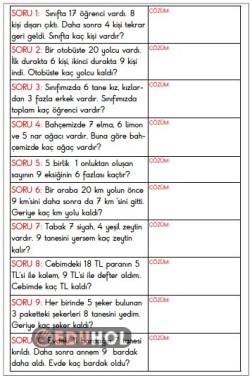 Toplama Ve Çıkarma Problemleri Eduhol Etkinlik İndir Oyun Oyna