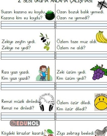 Zz Sesi Okuma Anlama Al Mas Eduhol Etkinlik Ndir Oyun Oyna