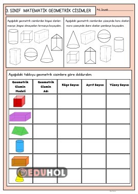 Geometrik Cisimler Çalışma Kağ Eduhol Etkinlik İndir Oyun Oyna