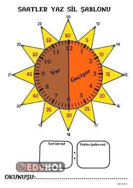 Saatler Yaz Sil Ablonu Eduhol Etkinlik Ndir Oyun Oyna Test Z