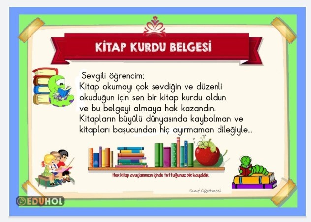 Kitap Kurdu Belgesi Eduhol Etkinlik İndir Oyun Oyna Test Çöz Video İzle