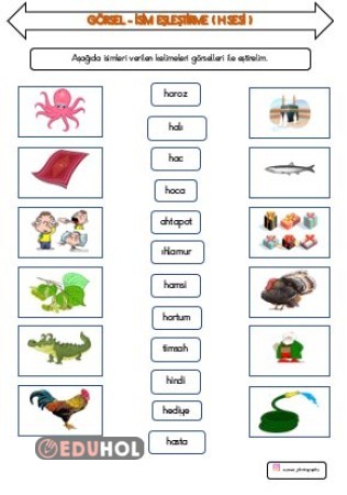 Görsel Kelime Eşleştirme H Eduhol Etkinlik İndir Oyun Oyna