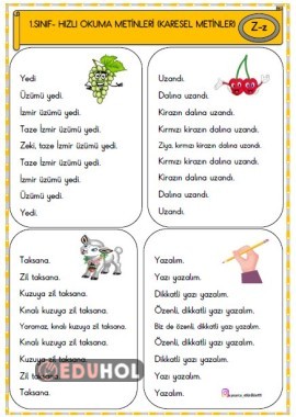 Z Harfi Karesel Hızlı Okuma Me Eduhol Etkinlik İndir Oyun Oyna