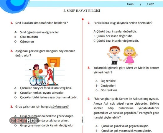 Hayat Bilgisi Nite Soru Eduhol Etkinlik Ndir Oyun Oyna