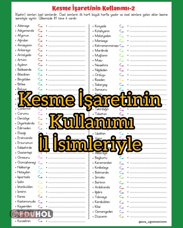 Kesme İşaretinin Kullanımı İl Eduhol Ders Videoları İzle Online