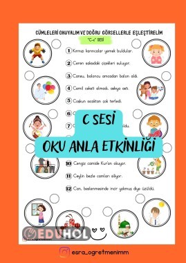 C Sesi Oku Anla Eşleştir Etkin Eduhol Etkinlik İndir Oyun Oyna