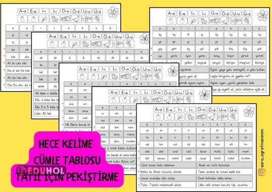 Hece Tablosu Tüm Sesli Harfler Eduhol Etkinlik İndir Oyun Oyna