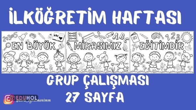 İlköğretim Haftası Grup Boyama Eduhol Etkinlik İndir Oyun Oyna