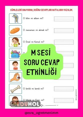 M Sesi Soru Cevap Etkinliği Eduhol Etkinlik İndir Oyun Oyna Test