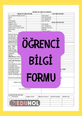 Öğrenci Bilgi Formu Eduhol Etkinlik İndir Oyun Oyna Test Çöz Video İzle