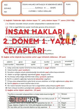 4 Sınıf İnsan Hakları 2 Döne Eduhol Etkinlik İndir Oyun Oyna