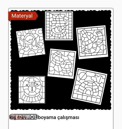 Kış Mevsimi Boyama Eduhol Etkinlik İndir Oyun Oyna Test Çöz Video İzle