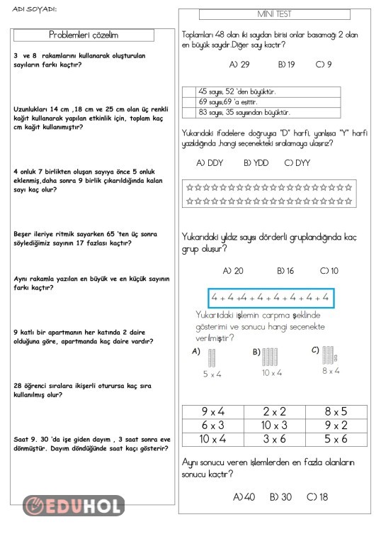 S N F Matematik Tekrar Eduhol Ders Videolar Zle Online Test