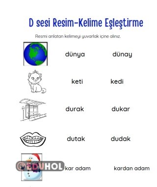 D Sesi G Rsel Kelime E Le Tirm Eduhol Etkinlik Ndir Oyun Oyna