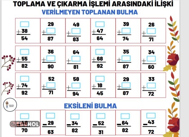 Toplama Ve Karma Lemi Aras Eduhol Etkinlik Ndir Oyun Oyna