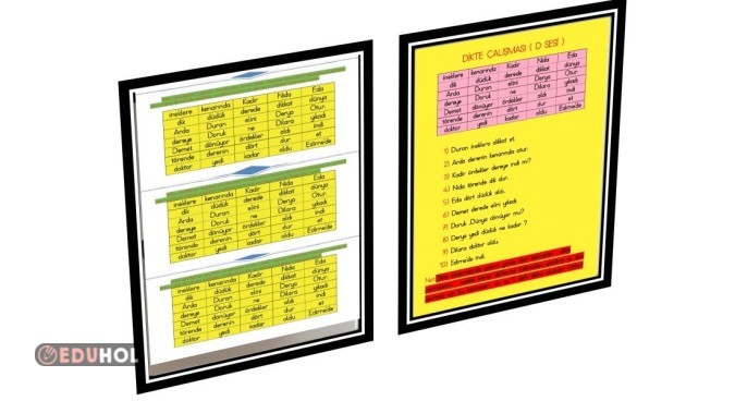 D Sesi Dikte Çalışması Eduhol Etkinlik İndir Oyun Oyna Test Çöz