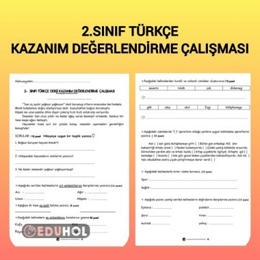 2 Sınıf Türkçe Kazanım Değerle Eduhol Etkinlik İndir Oyun Oyna