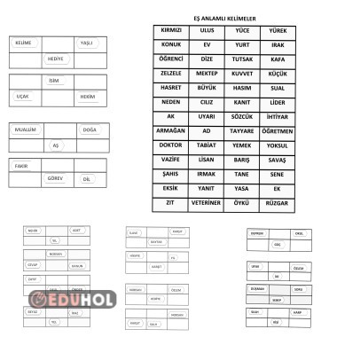 Eş Anlamlı Kelimeler Tombala O Eduhol Etkinlik İndir Oyun Oyna