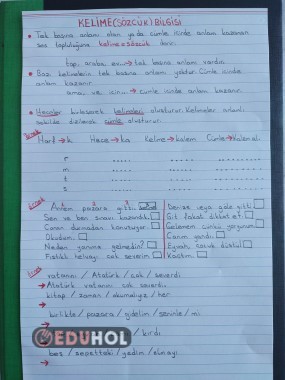 Kelime Bilgisi Defter Notu Eduhol Etkinlik İndir Oyun Oyna Test Çöz