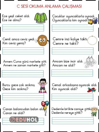 C Sesi Okuduğunu Anlama Çalışm Eduhol Etkinlik İndir Oyun Oyna