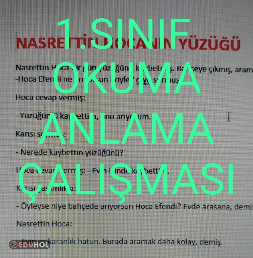 1 Sınıf Okuma Anlama Metni Nas Eduhol Ders Videoları İzle Online