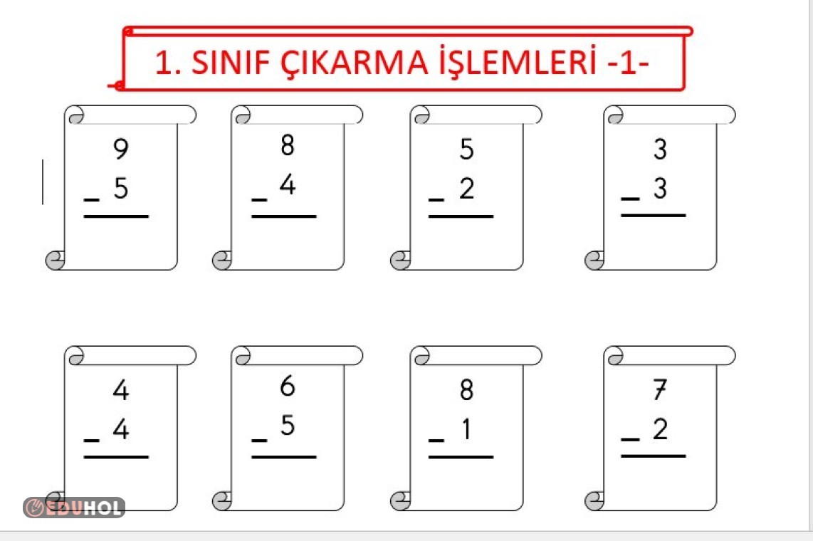 1 Sınıf Çıkarma İşlemleri Eduhol Ders Videoları İzle Online