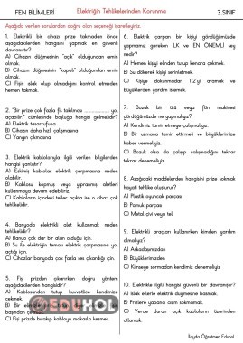 Elektriğin Tehlikelerinden Korunma Test