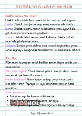 Elektriğin Yolculuğu ve Atık Piller