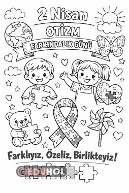 Otizm Farkındalık Günü Boyama