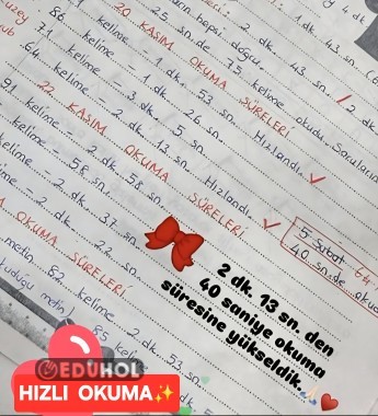 KURSTA ÖĞRENCİLERİME UYGULADIĞIM💯OKUMA HIZINI ARTTIRAN ÇALIŞMALARI✨️