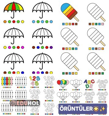 ÖRÜNTÜLER BOYAMA(6 PDF)💜🩷💜🩷