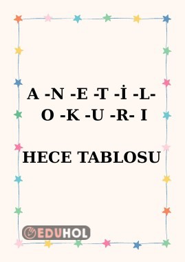 ANETİLOKURI HECE TABLOSU