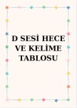 D SESİ HECE VE KELİME TABLOSU