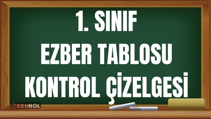 1. Sınıf Ezber Tablosu Kontrol Listesi