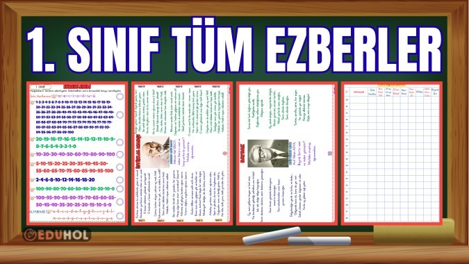 1. Sınıf Tüm Ezberlerim ve Kontrol Çizelgesi