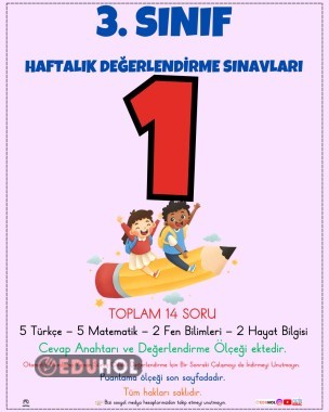 3. SINIF HAFTALIK DEĞERLENDİRME SINAVI 1