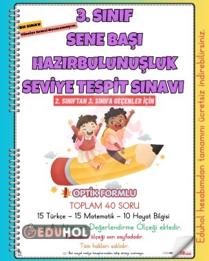 3. SINIF SENE BAŞI HAZIRBULUNUŞLUK SEVİYE TESPİT SINAVI