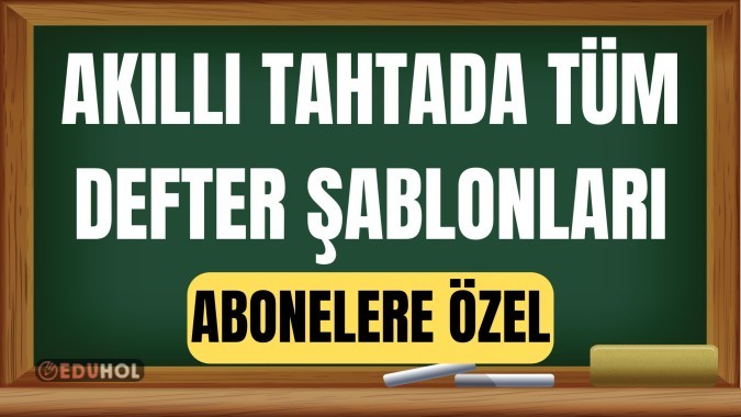 Akıllı Tahta için Tüm Defter Şablonları Abonelere Özel)