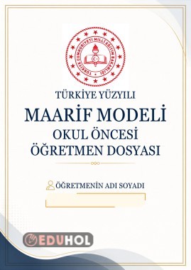 MAARİF MODELİ OKUL ÖNCESİ (ANA SINIFI) ÖĞRETMEN DOSYASI KAPAKLARI