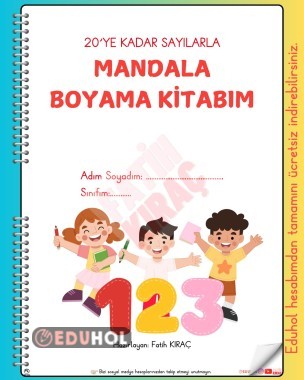 MANDALA BOYAMA KİTABIM (20'ye Kadar Sayılarla)
