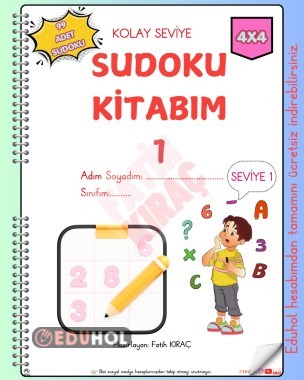 SUDOKU KİTABIM 1 4x4 (KOLAY SEVİYE)