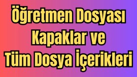 MAARİF MODEL ÖĞRETMEN DOSYASI KAPAK VE TÜM İÇERİKLER