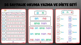 Okuma Yazma ve Dikte Seti 28 Harf (Toplam 56 Sayfa)