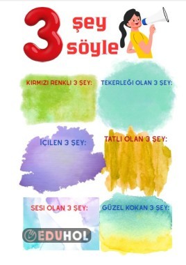 3 Şey Söyle Etkinlik Sayfası