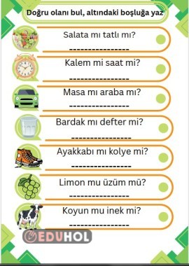 Doğru olanı bul, yaz