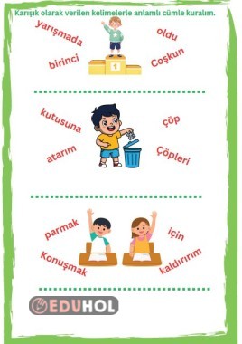 Karışık Kelimeler Cümle Oluşturma