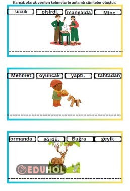 Karışık kelimelerden cümle kurma