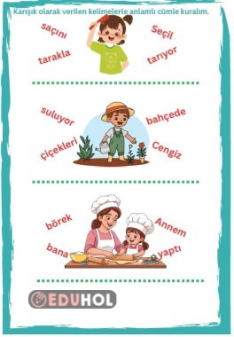 Karışık kelimelerden cümle oluşturma